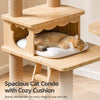 Solid Wood Multi-Level Cat Tree with Hideaways and Platforms