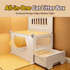 Indoor Cat House with Integrated Litter Box
