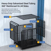 Metal Dog Crate with Removable Tray and Locking Casters