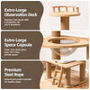 Solid Wood Multi-Level Cat Tree with Hideaways and Platforms