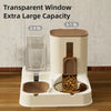 Pet Food and Water Bowl with Separate Compartments and Measured Feeding