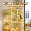 Multi-Level Cat Cage with Litter Box