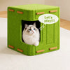 Multi-Level Cat Tree with Enclosed Houses & Scratching Boards
