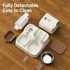 Pet Food and Water Bowl with Separate Compartments and Measured Feeding