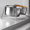 Elevated Pet Bowl Stand with Stainless Steel Bowls