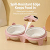 Double Ceramic Pet Bowls with Stand