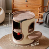 Multi-Level Sisal Barrel Cat Tree with Enclosed Cat Houses