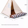 Semi-Enclosed Cotton-Linen Pet Bed Tent for Cats and Small Dogs