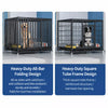 Metal Dog Crate with Removable Tray and Locking Casters