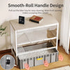 Enclosed Cat Litter Box Cabinet with Upper Storage Shelf