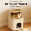 Square Sisal Cat Scratcher Barrel with Cat Resting Area