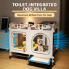 Dog Crate with Separate Toilet Tray Area