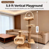 Cat Tree with Cat House, Scratching Posts & Sisal Toy