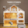 Multi-Level Plastic Cat House with Litter Box Compartment