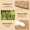 Round Woven Cattail Grass Cat Scratcher Mat