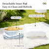 Striped Pet Bed with Removable, Washable Cushion
