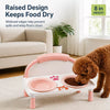 Elevated Double Ceramic Pet Bowl for Cats & Dogs