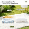 Striped Tatami-Style Pet Bed Mat with Pillow for Cats & Dogs