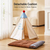 Semi-Enclosed Cotton-Linen Pet Bed Tent for Cats and Small Dogs