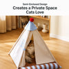 Semi-Enclosed Cotton-Linen Pet Bed Tent for Cats and Small Dogs