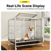 Iron Dog Crate with Potty Tray for Medium to Large Dogs