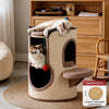 Multi-Level Sisal Barrel Cat Tree with Enclosed Cat Houses