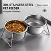 Elevated Pet Bowl Stand with Stainless Steel Bowls