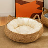 Woven Rattan Cat Bed for Cats and Small Dogs