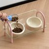 Double Pet Bowl Set with Slow-Feed Design and Splash Control