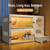 Indoor Cat House with Integrated Litter Box