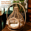 Handwoven Rattan Hanging Basket Pet Bed