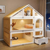 Multi-Level Plastic Cat House with Litter Box Compartment