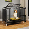 Iron Dog Crate with Potty Tray for Medium to Large Dogs