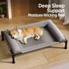 Elevated Three-Sided Faux Leather Dog Bed for Small to Medium Dogs