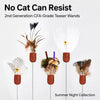 Retractable Cat Teaser Wand with Feather and Plush Attachments