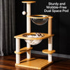 Solid Wood Cat Tree with Cat Houses and Multi-Level Platforms