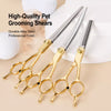 Pet Grooming Scissors Set with Thinning, Curved & Straight Shears