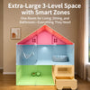Multi-Level Plastic Cat House with Litter Box Compartment