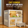 Indoor Cat House with Integrated Litter Box