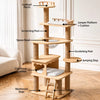 Solid Wood Multi-Level Cat Tree with Hideaways and Platforms