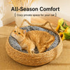Woven Rattan Cat Bed for Cats and Small Dogs