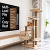 Cat Tree with Cat House, Scratching Posts & Sisal Toy