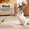 Interactive Cat Wand Toy with Replaceable Feather Heads
