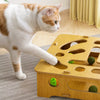 Wooden Cat Maze Toy with Scratch Pad