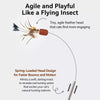Retractable Cat Teaser Wand with Feather and Plush Attachments