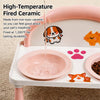 Elevated Double Ceramic Pet Bowl for Cats & Dogs