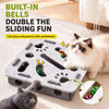 Cat Plush Pawing Toy with Three Bells – Square Design