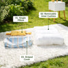 Striped Tatami-Style Pet Bed Mat with Pillow for Cats & Dogs
