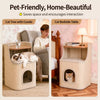 Square Sisal Cat Scratcher Barrel with Cat Resting Area