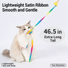 Wooden Cat Teaser Wand with Bell and Colorful Ribbons